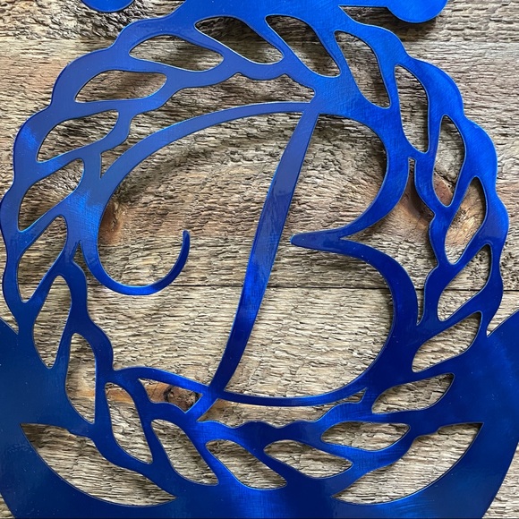 Metal Monogram Letter “B” Nautical Anchor & Rope Wall Art Blue *FINAL PRICE* - Picture 2 of 6